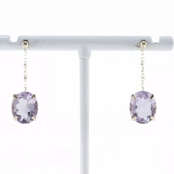 Swing Piercing purple K10 yellow gold/Aquamarine 2.1g Women - Picture 1 of 4